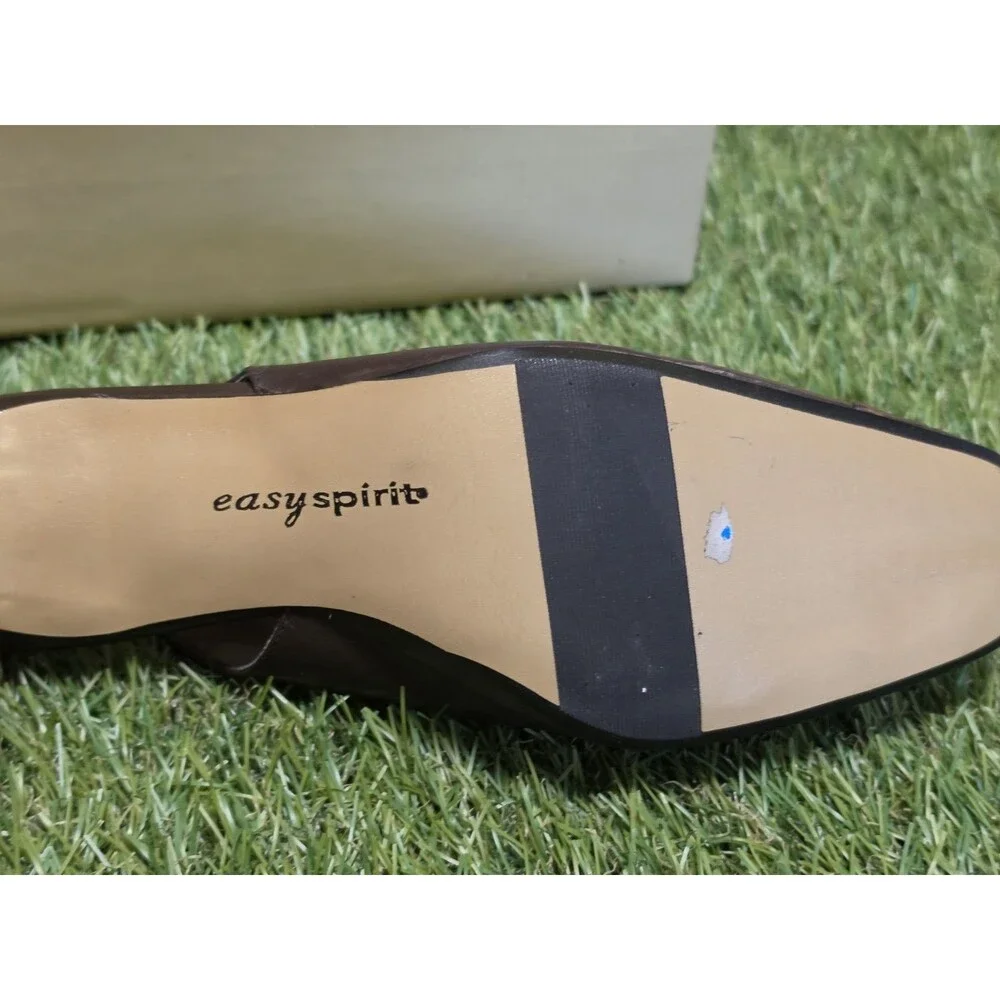 Vintage Easy Spirit ESKASATO Brown Leather Slingback Block Heel Size 6 1/2 NIB - Picture 9 of 16